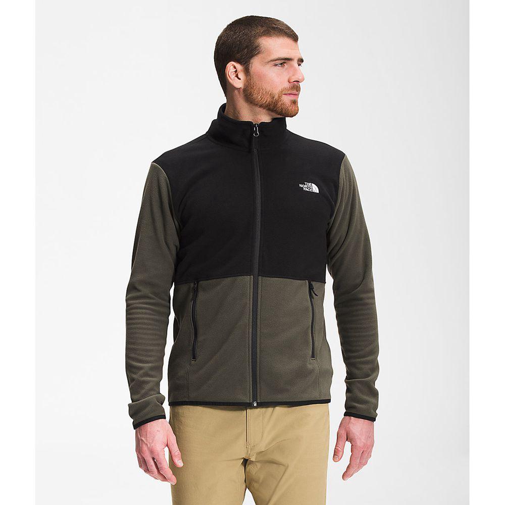 The North Face Tka Glacier Full Zip Ανδρικα Μπουφάν Fleece - Πρασινο / Μαυρα (QOXW86912)
